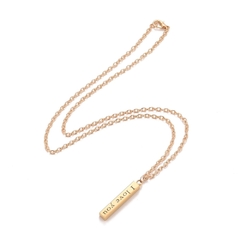 COLLAR I LOVE YOU RECTANGULO ACERO INOX 304 ORO CADENA 50 CM - comprar online