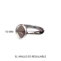 ANILLO ACERO INOXIDABLE REGULABLE X 10MM - comprar online