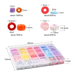 KIT CUENTAS MOSTACILLA FIMO LETRAS MULTICOLOR P PULSERAS 3000 U APROX - comprar online