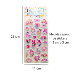 PLANCHA STICKER AUTOADHESIVO 3D HOLOGRAFICOS MY MELODY - comprar online