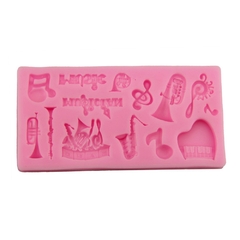MOLDE SILICONA 14 FIGURAS MUSICALES