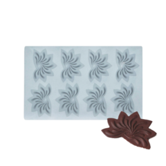 MOLDE SILICONA PLANCHA SILICONA 8 SEMI FLORES PLANAS - PLANO