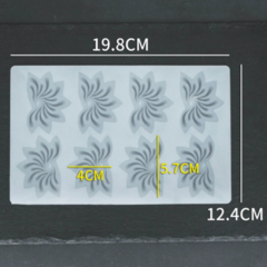 MOLDE SILICONA PLANCHA SILICONA 8 SEMI FLORES PLANAS - PLANO - comprar online
