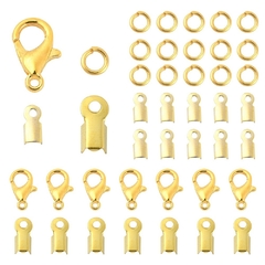 KIT ARMAR APRIETA CORDON TANZA ARGOLLAS MOSQUETON DORADO X 450 U APROX