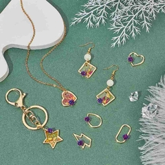SET 28 BISELES DORADOS FORMAS GEOMETRICAS CON ROSA - tienda online