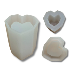 MOLDE SILICONA MACETA CORAZON INDIVIDUAL