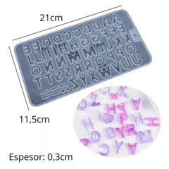 MOLDE SILICONA LETRAS ABECEDARIO DOBLE - TRANSPARENTE - comprar online