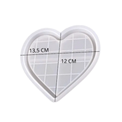 MOLDE SILICONA POSAVASOS CORAZON CUADRICULADO - comprar online