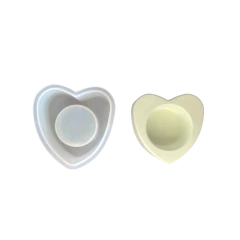 MOLDE SILICONA PORTAVELAS / MACETA CORAZON - MODELO 3 - comprar online