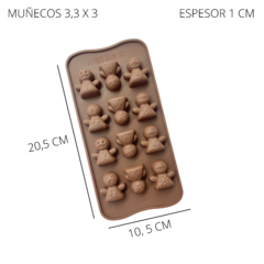MOLDE PLANCHA 12 BOMBONES MUÑEQUITOS - comprar online