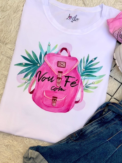 TSHIRT VAI COM FÉ (PÉROLA NA ESTAMPA)