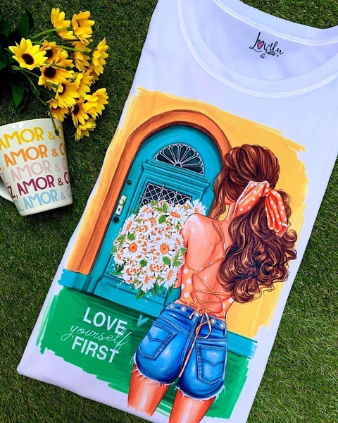 LOVE YOURSELF FIRST (PÉROLA NA ESTAMPA)