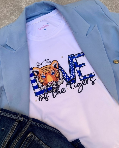 TSHIRT LOVE OF THE TIGER AZUL (PÉROLA NA ESTAMPA)