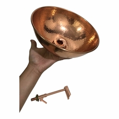 Kit Cuba De Cobre Pequena 25Cm + Torneira Cascata + Válvula na internet