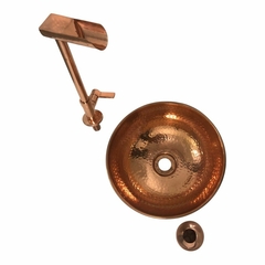 Kit Cuba De Cobre Pequena 25Cm + Torneira Cascata + Válvula - loja online