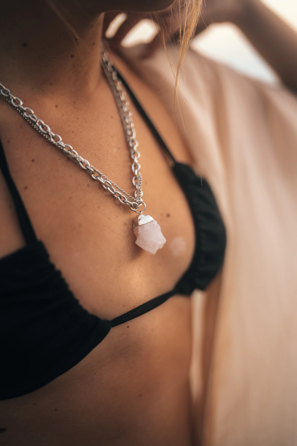 Collar Protección ◇ Cuarzo Rosa
