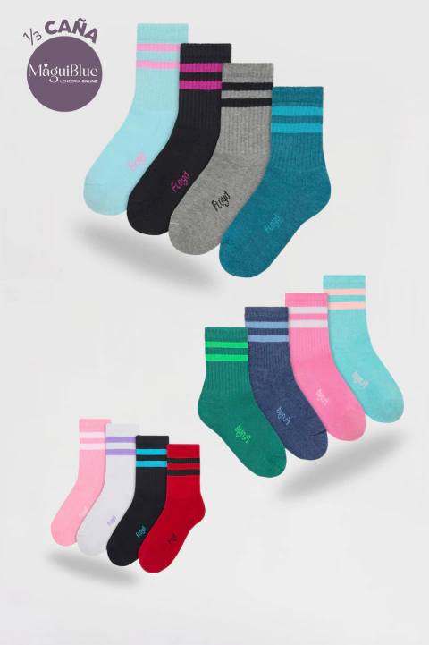 Pack x3 Medias Infantil/Juvenil 1/3 Caña Morley Rayado FLOYD