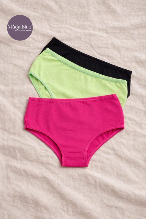 Pack x3 Bombacha Nena Lisa Algodón y Lycra NASTASE