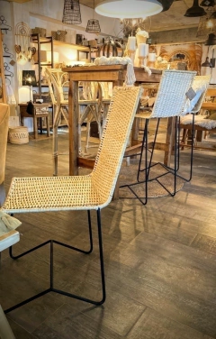 SILLA HIERRO Y MIMBRE
