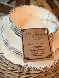 Imagen de PLATOS MELAMINA CRUDO SET 12 u