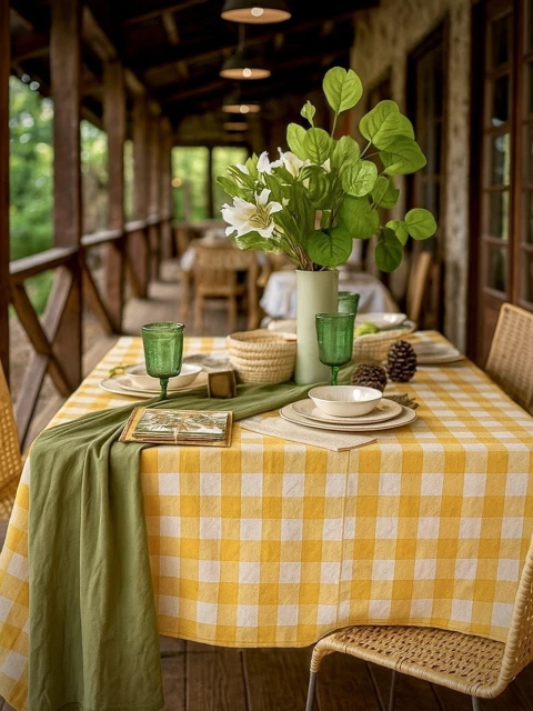 MANTEL TUSOR PICNIC AMARILLO - comprar online