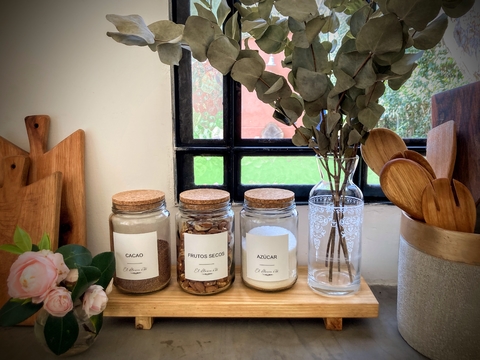 FRASCO DE VIDRIO TAPA DE CORCHO CHICO