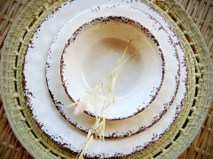 PLATOS MELAMINA CRUDO SET 12 u