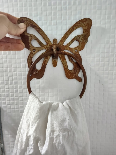 TOALLERO HIERRO OXIDO MARIPOSA