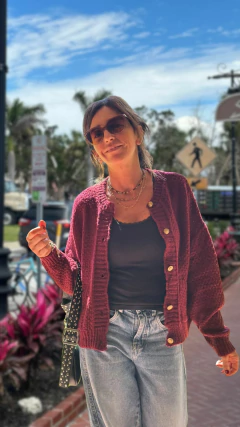 SACO EMA BOTONES BORDEAUX - comprar online