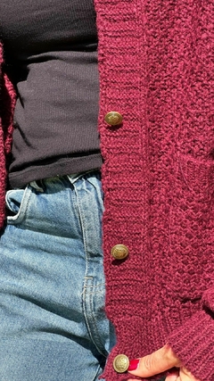 SACO EMA BOTONES BORDEAUX en internet