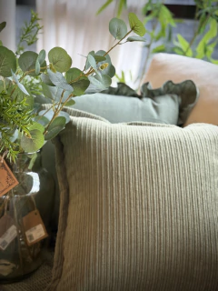 ALMOHADON PANA TEXTURADO VERDE - tienda online