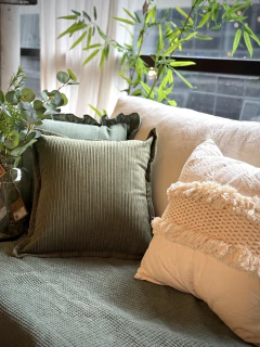 ALMOHADON PANA TEXTURADO VERDE - comprar online