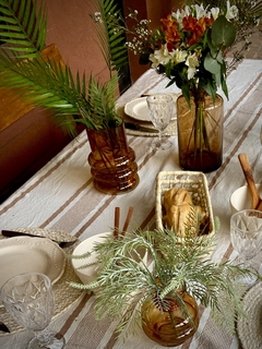 MANTEL TUSSOR RAYAS AVELLANA - comprar online