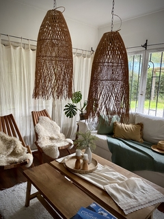 LAMPARA RATTAN FLECOS GRANDE - comprar online