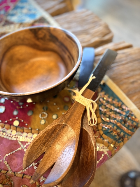 SET CUCHARA Y TENEDOR ACACIA NEGRO - comprar online