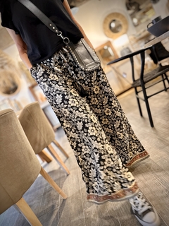 PANTALON INDIA BLACK FLOWERS