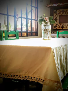 MANTEL TUSSOR PUNTILLA - comprar online