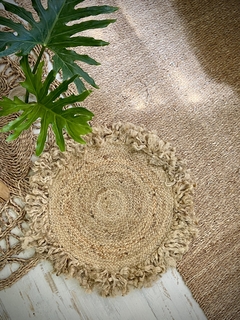 ALFOMBRA YUTE REDONDA FLECOS - comprar online
