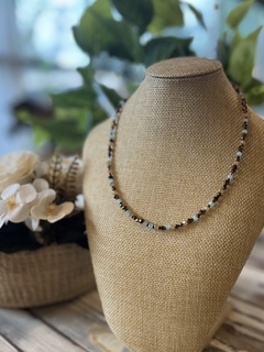 COLLAR CRISTALES AQUA Y BRONCE - comprar online
