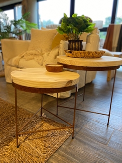 SET DE MESAS HIERRO Y MADERA - tienda online