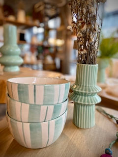 BOWL CERAMICA RAYAS MENTA