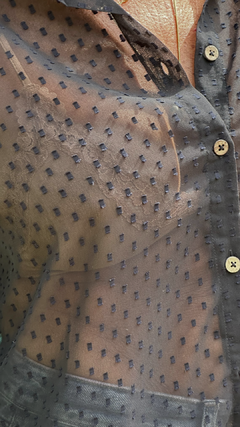 CAMISA GASA PLUMETI NEGRA - tienda online