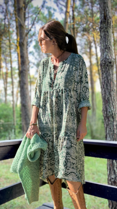 VESTIDO SQUARE VERDE LARGO - comprar online