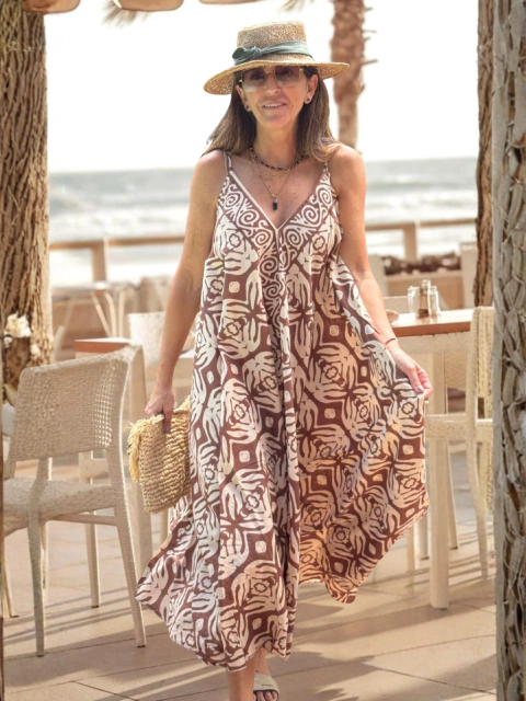 VESTIDO INDIA ALGODON CHOCOLATE - comprar online