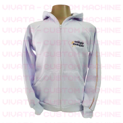 BLUSA DE MALHA GAUCHA BRANCA COM ZIPER