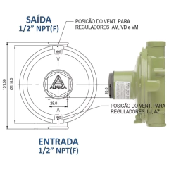 Regulador Gás Aliança 76511/4 VD 20 Kg/h Estagio Unico na internet