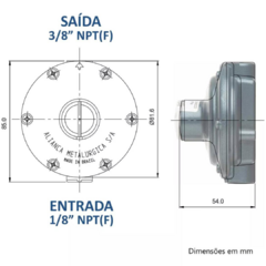 Regulador Gás Aliança 506/03 AZ 7Kg/h Estagio Unico - Elite Gás Peças e Acessórios