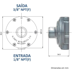 Regulador Gás Aliança 506/03 AZ 7Kg/h Estagio Unico - Elite Gás Tubos e Conexões