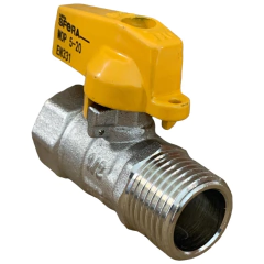 Registro Gás Reto Macho NPT x Fêmea NPT (Veja Roscas Nas Variações) - Elite Gás Tubos e Conexões