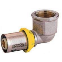 Conector Cotovelo Prensar x Rosca Femea Para Gás - Emmeti (Veja Milimetros e Roscas Nas Variações)